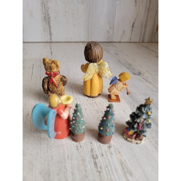 Vintage angel tree bear Figure Set Xmas Decor unique - Picture 9 of 9